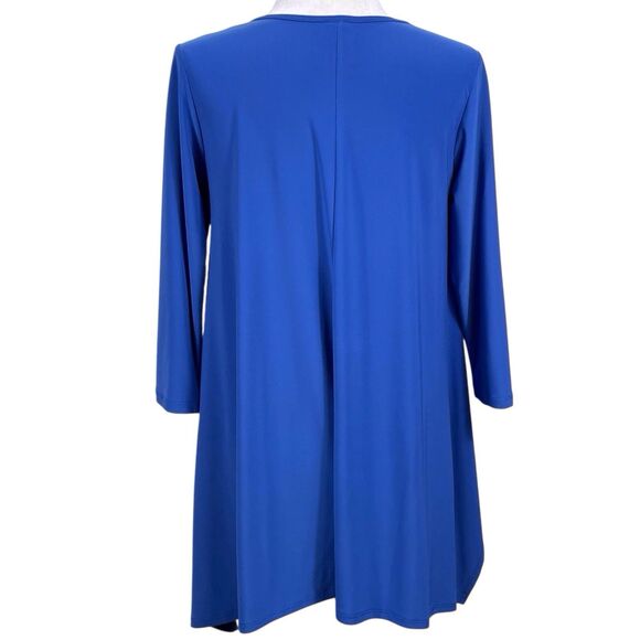 NWT Clara Sunwoo Sun Woo V-Neck High-Low Envelope Hem Tunic Top Size Small Blue - Picture 2 of 16